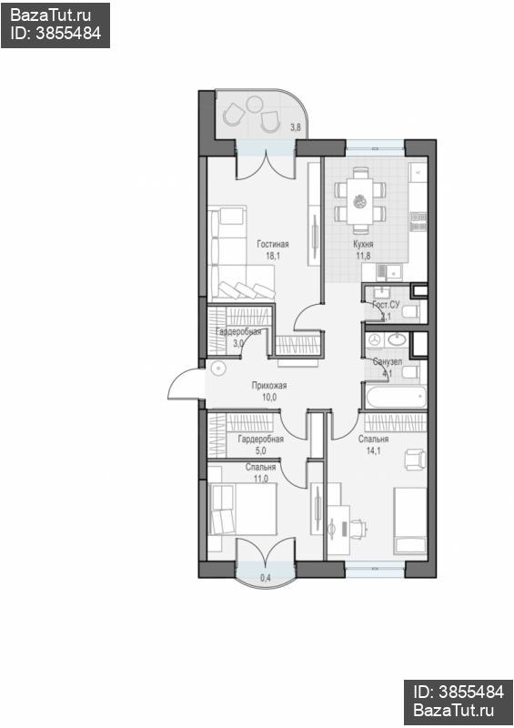 продам 3 к. квартиру в России в г Москве,  . ул. Академика Королёва, 21 цена 34 200 000 руб., фото №2