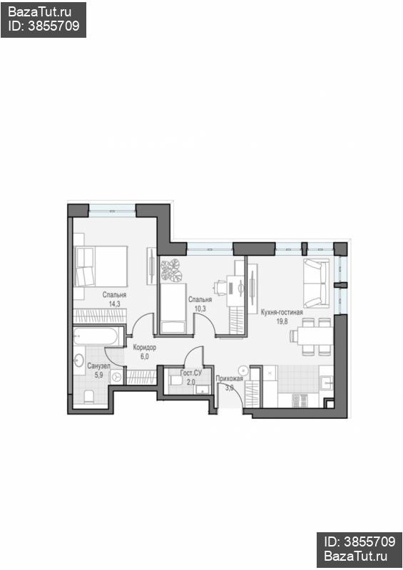 продам 2 к. квартиру в России в г Москве,  . ул. Академика Королёва, 21 цена 30 570 000 руб., фото №1