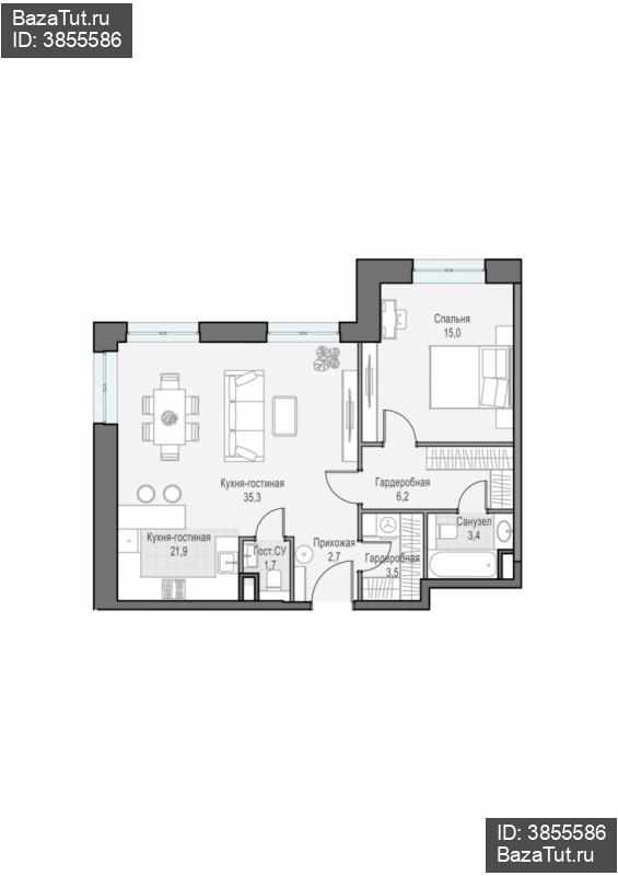 продам 2 к. квартиру в России в г Москве,  . ул. Академика Королёва, 21 цена 28 250 000 руб., фото №1