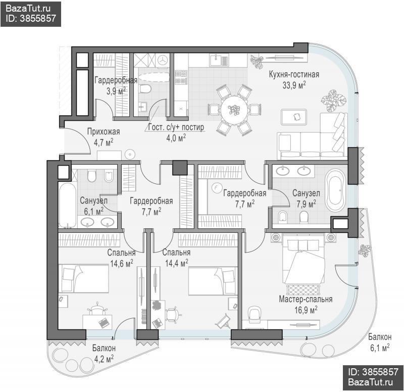продам 3 к. квартиру в России в г Москве,  . Большой Толмачёвский пер., - цена 302 220 000 руб., фото №2