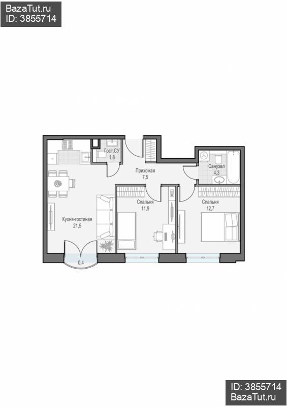 продам 2 к. квартиру в России в г Москве,  . ул. Академика Королёва, 21 цена 26 890 000 руб., фото №1