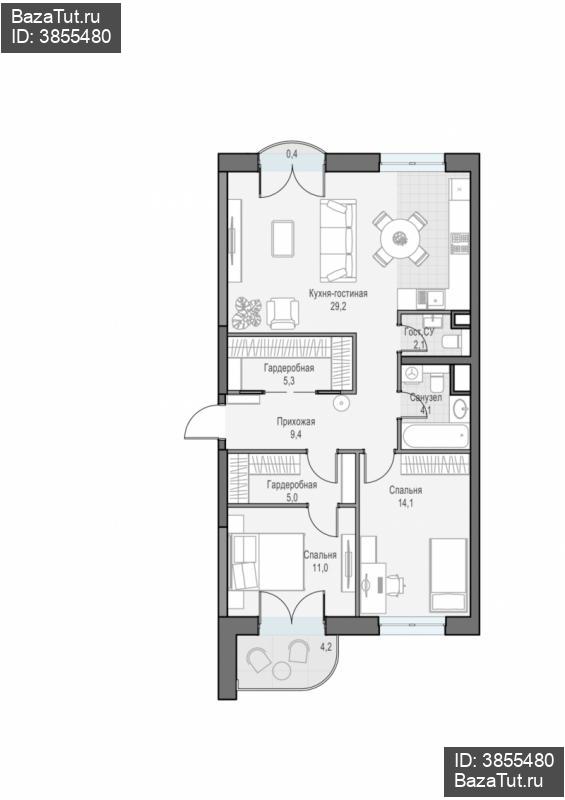 продам 3 к. квартиру в России в г Москве,  . ул. Академика Королёва, 21 цена 34 560 000 руб., фото №2