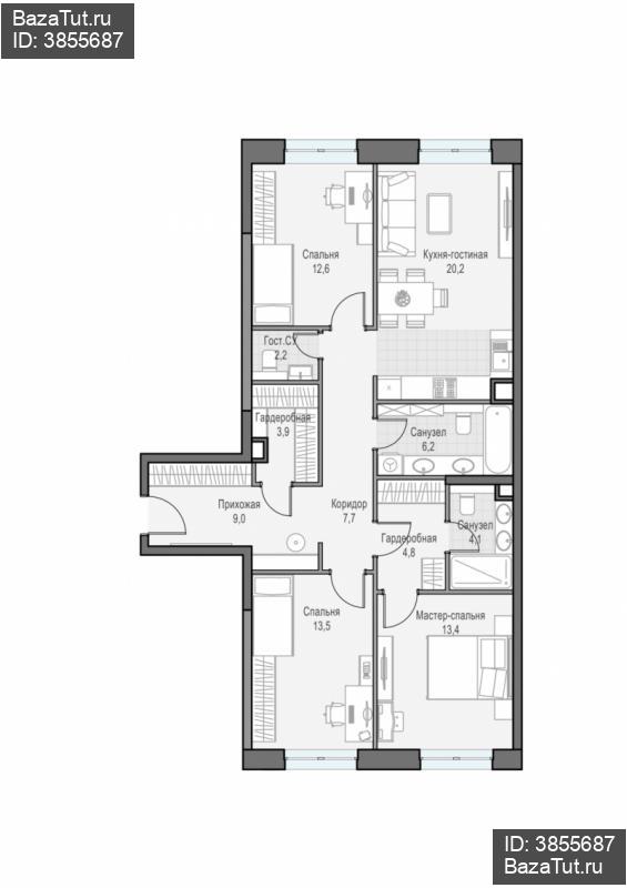 продам 3 к. квартиру в России в г Москве,  . ул. Академика Королёва, 21 цена 36 940 000 руб., фото №2