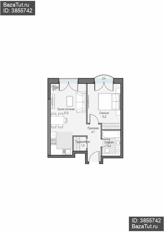 продам 1 к. квартиру в России в г Москве,  . ул. Академика Королёва, 21 цена 20 330 000 руб., фото №2