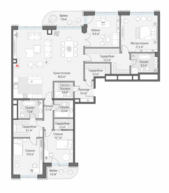 продам 3 к. квартиру в России в г Москве,  . Большой Толмачёвский пер., - цена 587 490 000 руб., фото №2