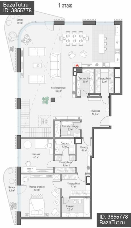 продам 3 к. квартиру в России в г Москве,  . Большой Толмачёвский пер., - цена 1 954 350 000 руб., фото №3