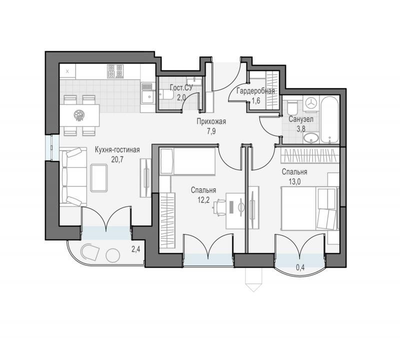 продам 2 к. квартиру в России в г Москве,  . ул. Академика Королёва, 21 цена 28 190 000 руб., фото №1