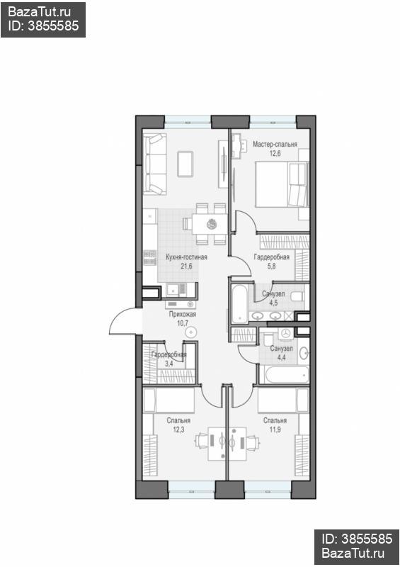 продам 3 к. квартиру в России в г Москве,  . ул. Академика Королёва, 21 цена 35 200 000 руб., фото №1