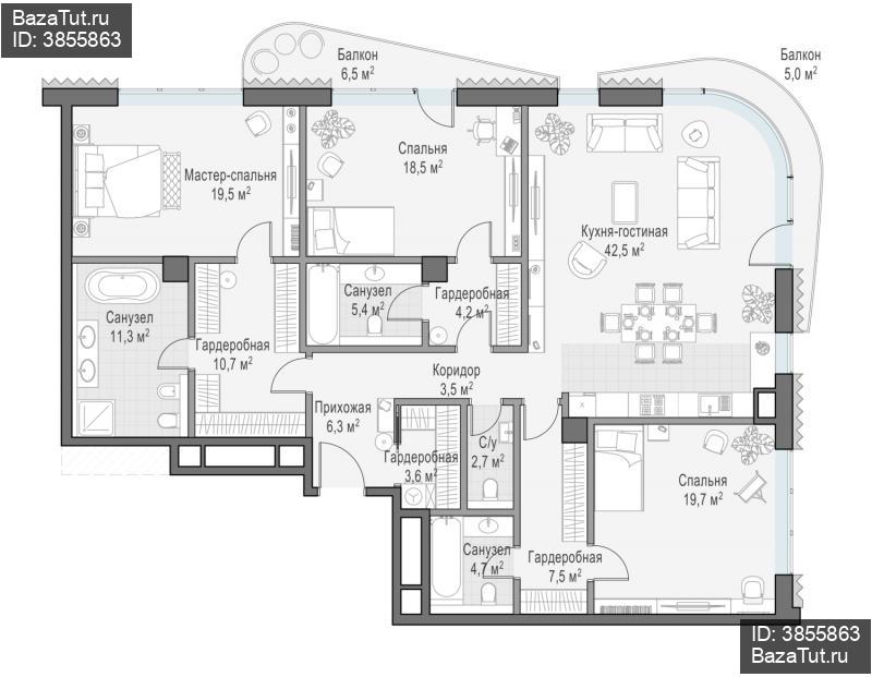 продам 3 к. квартиру в России в г Москве,  . Большой Толмачёвский пер., - цена 343 450 000 руб., фото №2