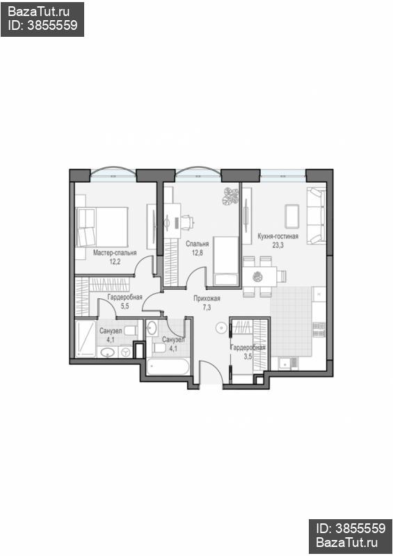 продам 2 к. квартиру в России в г Москве,  . ул. Академика Королёва, 21 цена 32 750 000 руб., фото №3