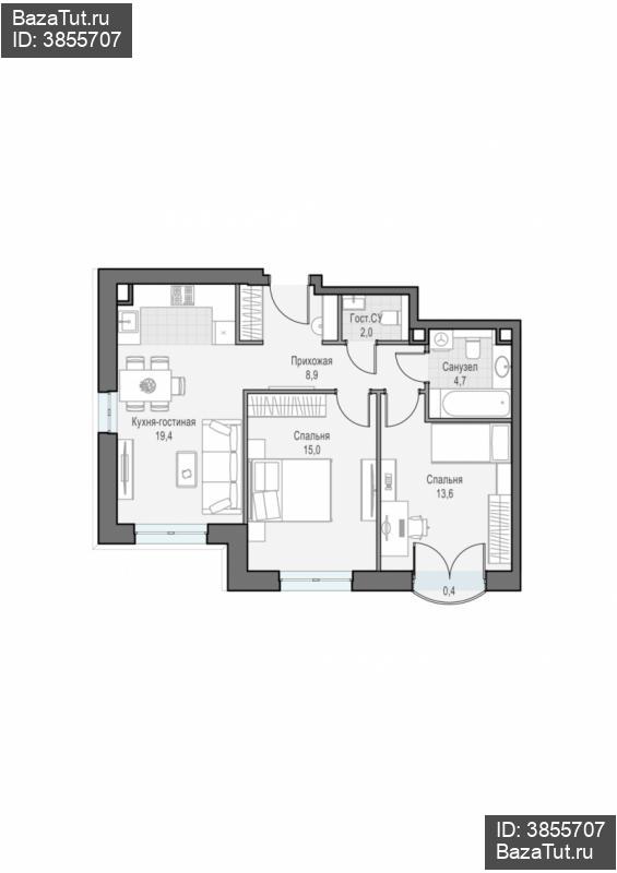 продам 2 к. квартиру в России в г Москве,  . ул. Академика Королёва, 21 цена 26 370 000 руб., фото №3