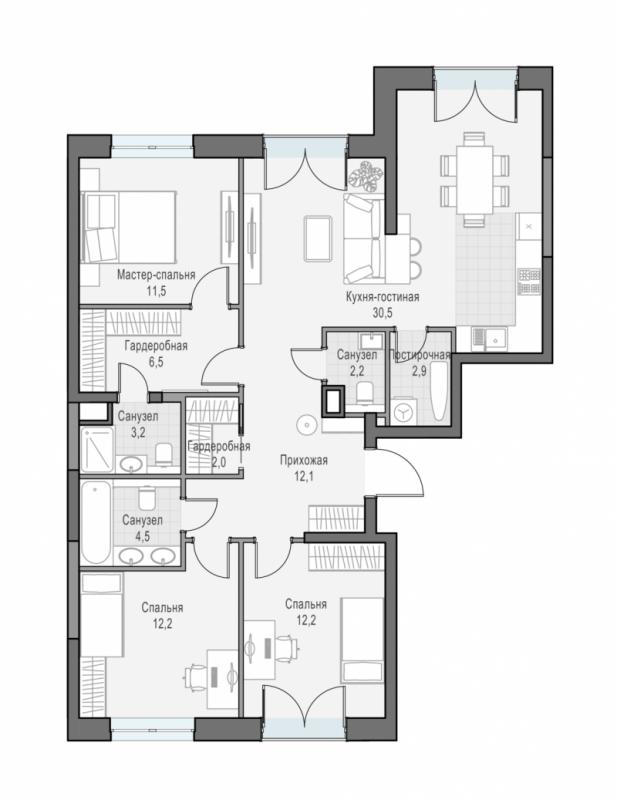 продам 3 к. квартиру в России в г Москве,  . ул. Академика Королёва, 21 цена 42 130 000 руб., фото №1