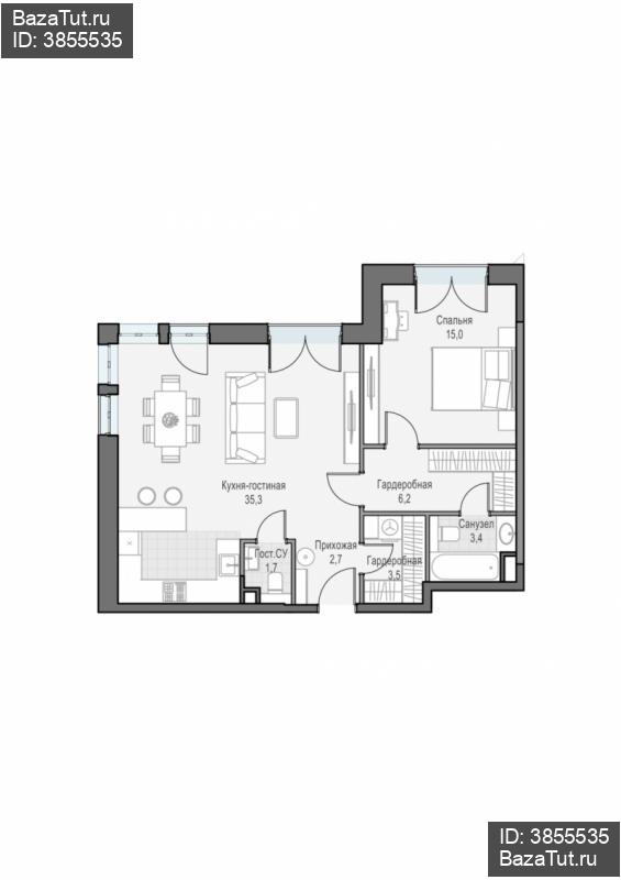 продам 2 к. квартиру в России в г Москве,  . ул. Академика Королёва, 21 цена 34 010 000 руб., фото №3
