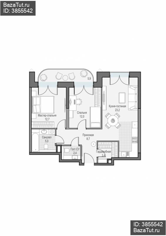 продам 2 к. квартиру в России в г Москве,  . ул. Академика Королёва, 21 цена 34 300 000 руб., фото №3