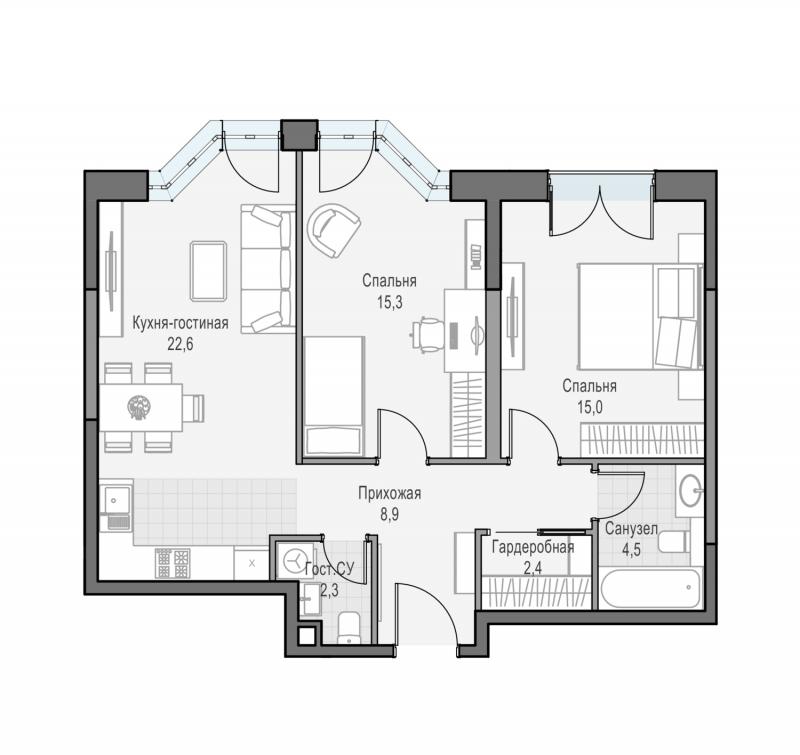 продам 2 к. квартиру в России в г Москве,  . ул. Академика Королёва, 21 цена 29 030 000 руб., фото №2