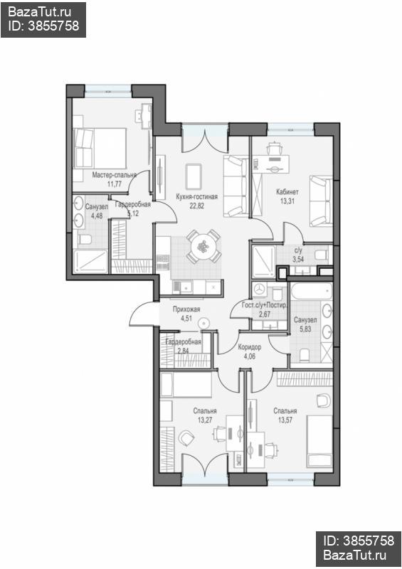 продам 3 к. квартиру в России в г Москве,  . ул. Академика Королёва, 21 цена 57 020 000 руб., фото №3