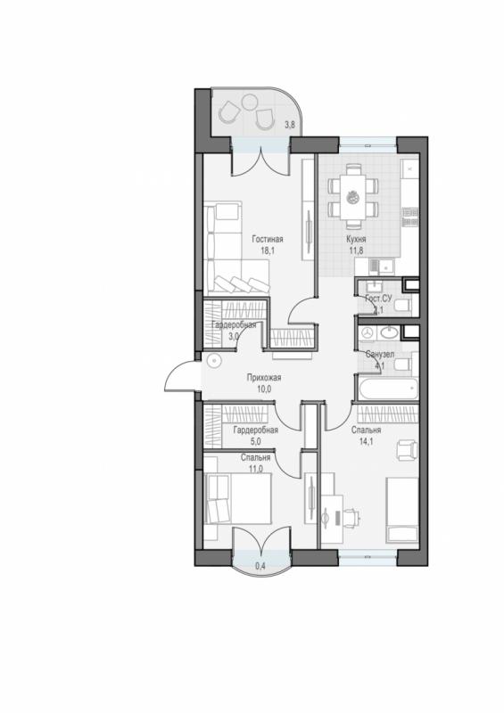 продам 3 к. квартиру в России в г Москве,  . ул. Академика Королёва, 21 цена 35 470 000 руб., фото №2