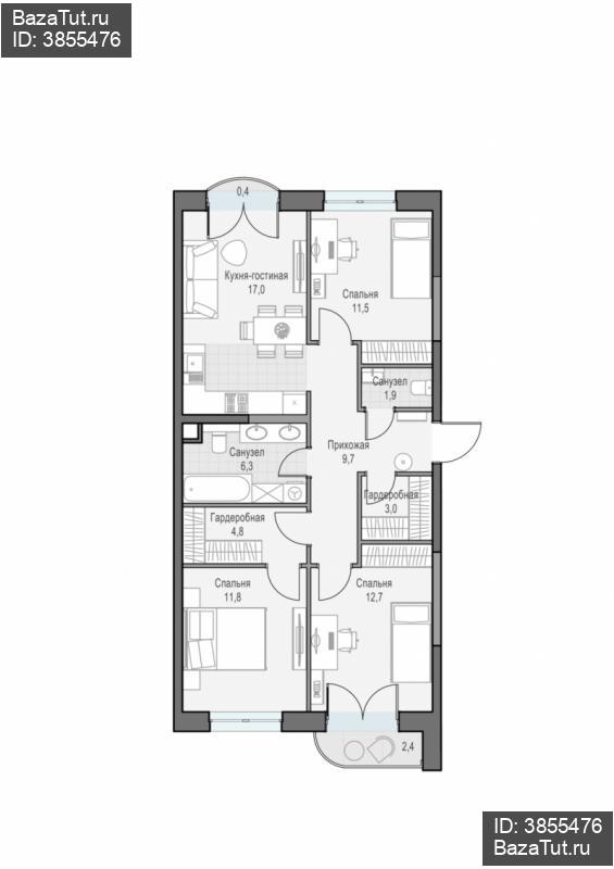 продам 3 к. квартиру в России в г Москве,  . ул. Академика Королёва, 21 цена 34 960 000 руб., фото №3