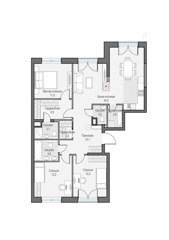 продам 3 к. квартиру в России в г Москве,  . ул. Академика Королёва, 21 цена 45 750 000 руб., фото №2
