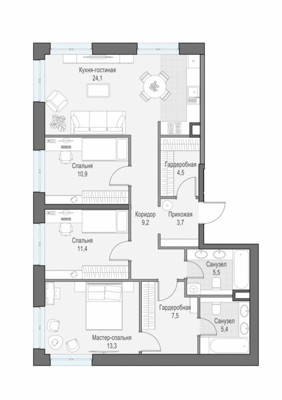 продам 3 к. квартиру в России в г Москве,  . ул. Академика Королёва, 21 цена 38 300 000 руб., фото №1