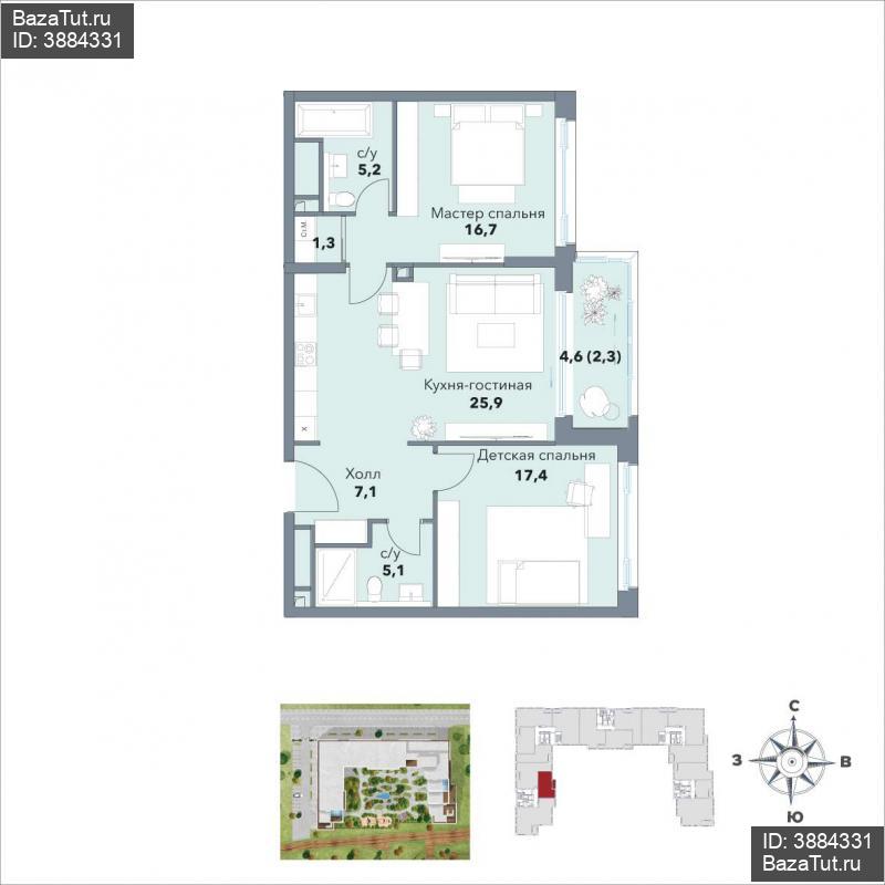 продам 2 к. квартиру в России в Москве, Сергея Бондарчука улица, д.4 цена 83 313 300 руб., фото №1