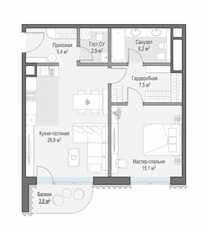 продам 1 к. квартиру в России в г Москве,  . Большой Толмачёвский пер., - цена 152 190 000 руб., фото №2