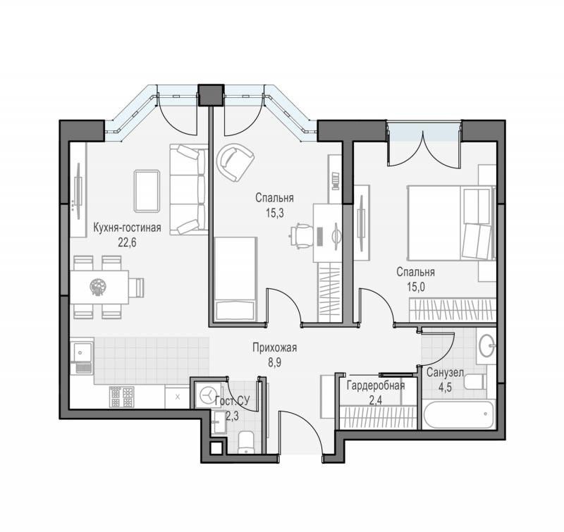 продам 2 к. квартиру в России в г Москве,  . ул. Академика Королёва, 21 цена 29 160 000 руб., фото №2
