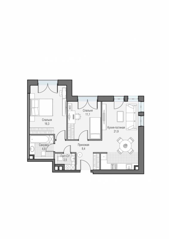 продам 2 к. квартиру в России в г Москве,  . ул. Академика Королёва, 21 цена 32 680 000 руб., фото №2