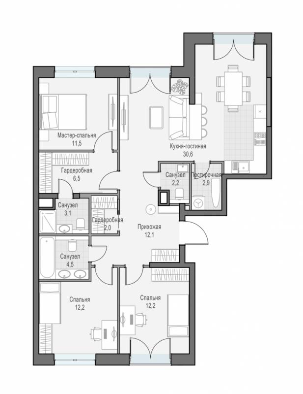 продам 3 к. квартиру в России в г Москве,  . ул. Академика Королёва, 21 цена 42 860 000 руб., фото №2