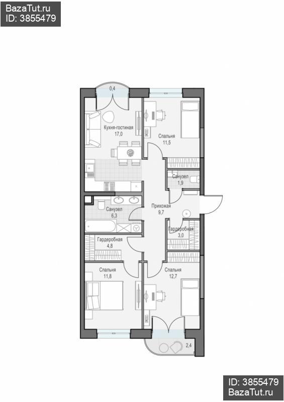 продам 3 к. квартиру в России в г Москве,  . ул. Академика Королёва, 21 цена 34 950 000 руб., фото №3