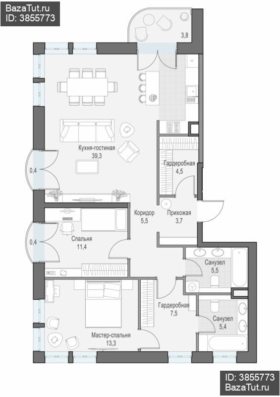 продам 3 к. квартиру в России в г Москве,  . ул. Академика Королёва, 21 цена 46 650 000 руб., фото №2