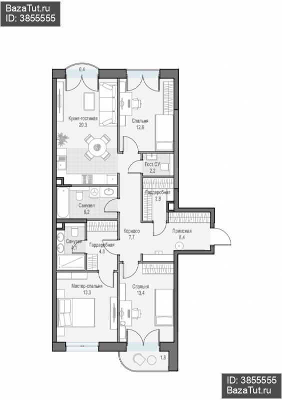 продам 3 к. квартиру в России в г Москве,  . ул. Академика Королёва, 21 цена 41 400 000 руб., фото №2