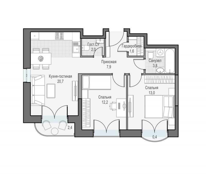 продам 2 к. квартиру в России в г Москве,  . ул. Академика Королёва, 21 цена 26 700 000 руб., фото №1