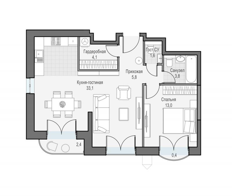 продам 2 к. квартиру в России в г Москве,  . ул. Академика Королёва, 21 цена 28 190 000 руб., фото №2