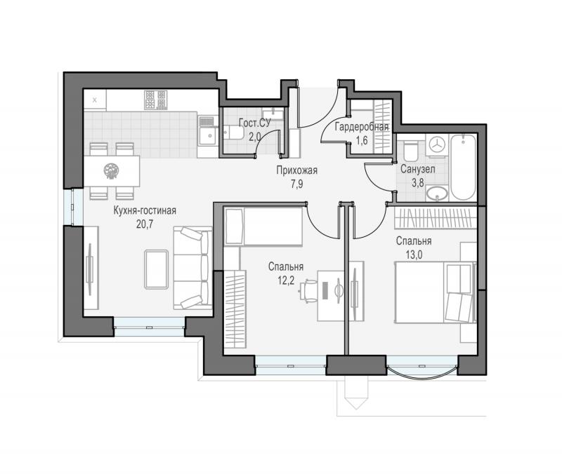 продам 2 к. квартиру в России в г Москве,  . ул. Академика Королёва, 21 цена 26 190 000 руб., фото №2