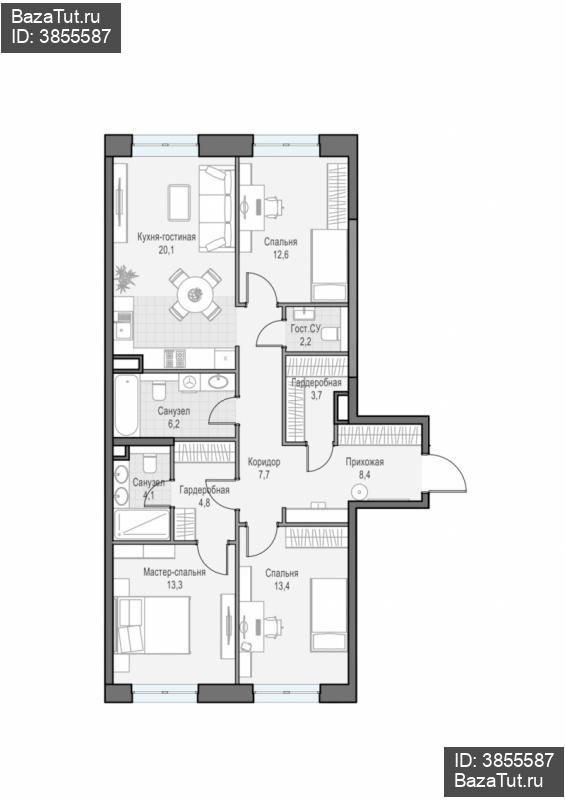 продам 3 к. квартиру в России в г Москве,  . ул. Академика Королёва, 21 цена 35 870 000 руб., фото №3