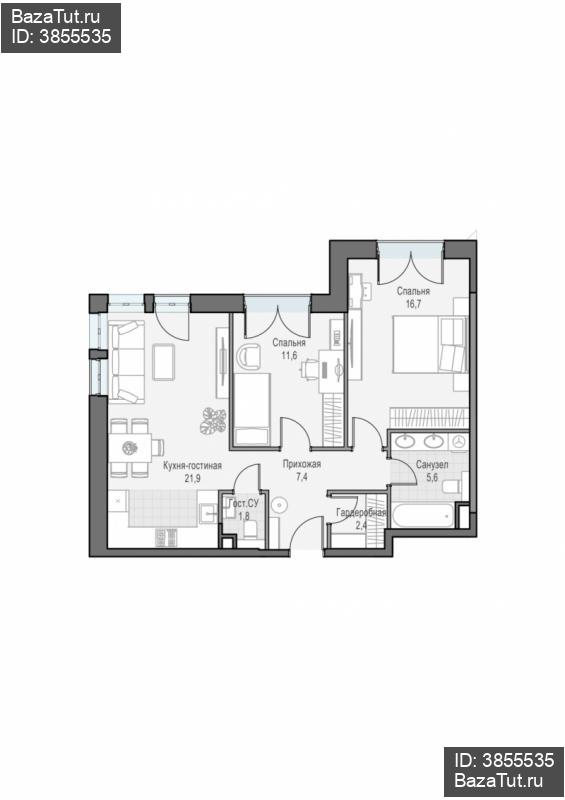 продам 2 к. квартиру в России в г Москве,  . ул. Академика Королёва, 21 цена 34 010 000 руб., фото №1