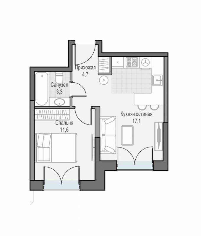 продам 1 к. квартиру в России в г Москве,  . ул. Академика Королёва, 21 цена 16 880 000 руб., фото №2