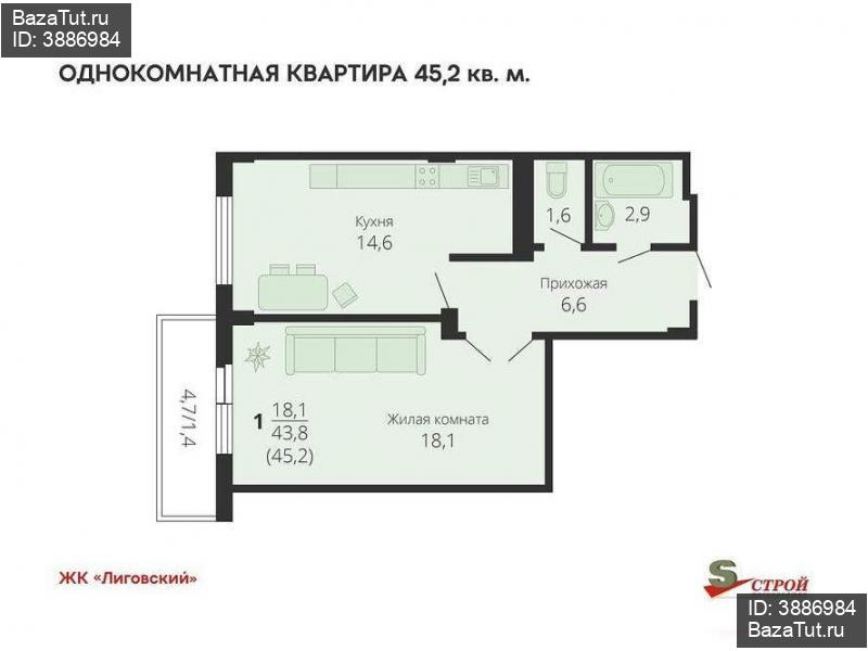 продам 2 к. квартиру в России в Краснодаре, им. Академика Фёдорова улица, д.4 цена 5 950 000 руб., фото №10