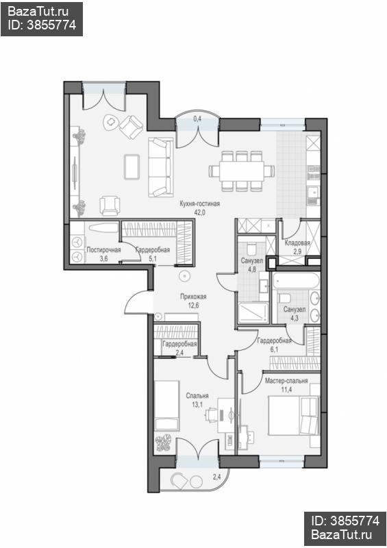 продам 3 к. квартиру в России в г Москве,  . ул. Академика Королёва, 21 цена 51 380 000 руб., фото №2