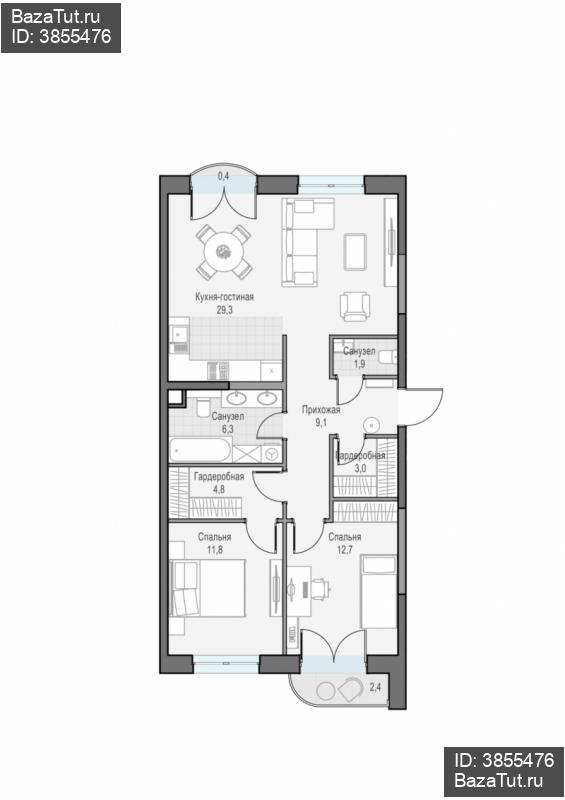 продам 3 к. квартиру в России в г Москве,  . ул. Академика Королёва, 21 цена 34 960 000 руб., фото №1