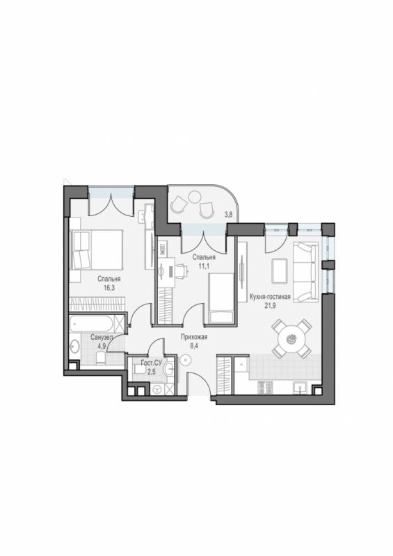 продам 2 к. квартиру в России в г Москве,  . ул. Академика Королёва, 21 цена 33 320 000 руб., фото №3