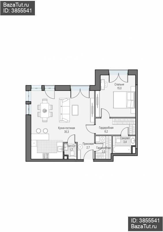 продам 2 к. квартиру в России в г Москве,  . ул. Академика Королёва, 21 цена 33 460 000 руб., фото №3