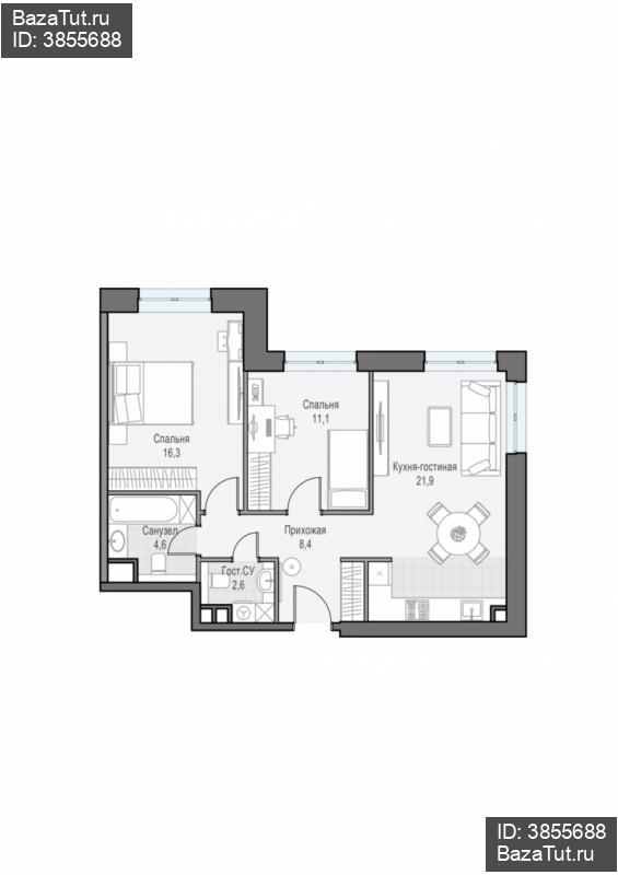 продам 2 к. квартиру в России в г Москве,  . ул. Академика Королёва, 21 цена 25 930 000 руб., фото №2