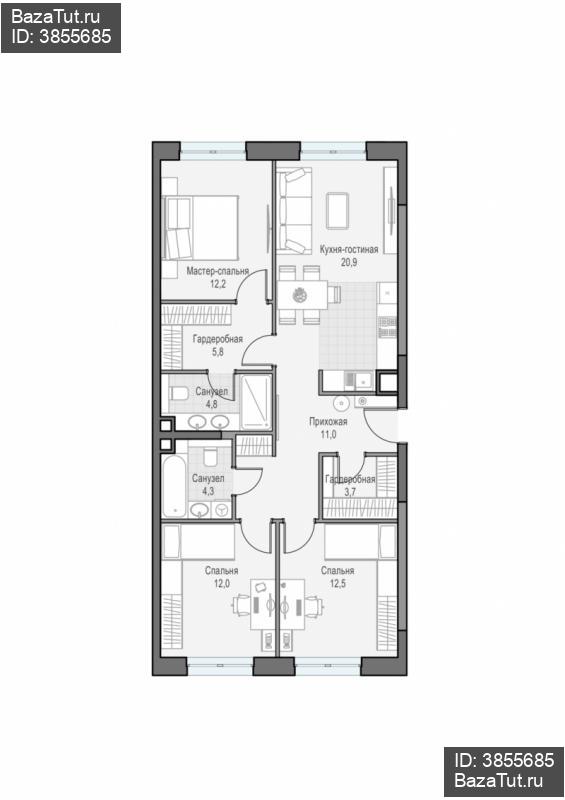 продам 4 к. квартиру в России в г Москве,  . ул. Академика Королёва, 21 цена 34 450 000 руб., фото №3