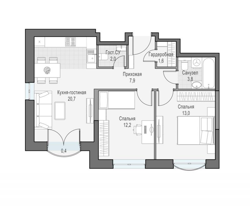 продам 2 к. квартиру в России в г Москве,  . ул. Академика Королёва, 21 цена 25 920 000 руб., фото №2
