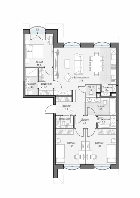 продам 3 к. квартиру в России в г Москве,  . ул. Академика Королёва, 21 цена 47 860 000 руб., фото №2