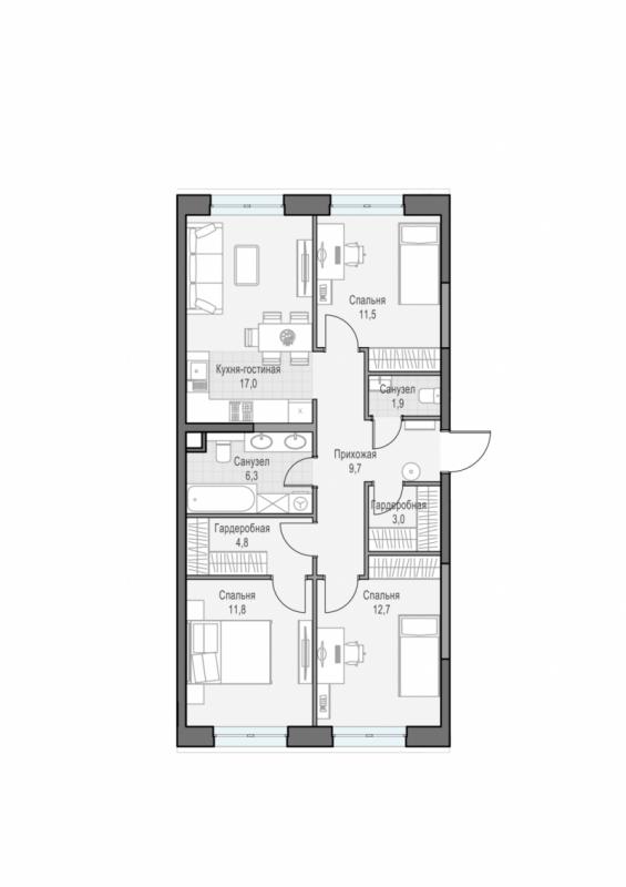 продам 3 к. квартиру в России в г Москве,  . ул. Академика Королёва, 21 цена 34 810 000 руб., фото №2