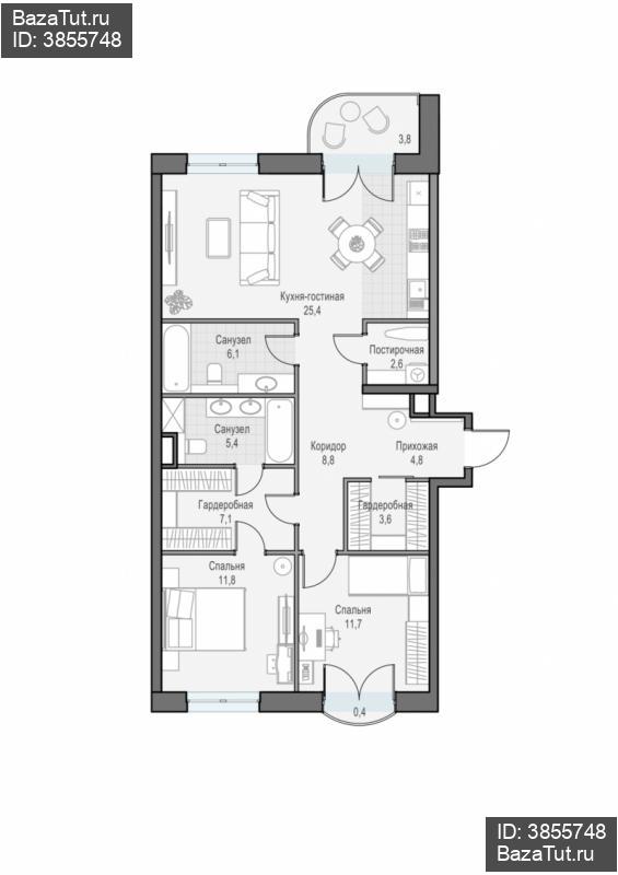 продам 3 к. квартиру в России в г Москве,  . ул. Академика Королёва, 21 цена 37 900 000 руб., фото №1