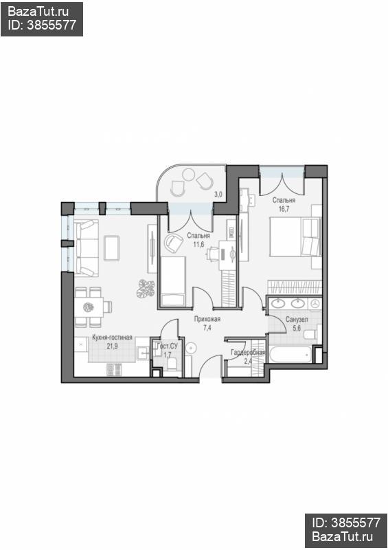 продам 2 к. квартиру в России в г Москве,  . ул. Академика Королёва, 21 цена 31 920 000 руб., фото №3